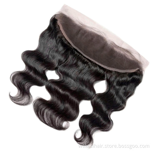Top Quality Transparent Brazilian Virgin Remy Human Hair Body Wave 13X4 Ear To Ear Full Lace Frontal Closure